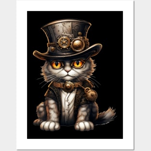 Cat Halloween Steampunk for Cat Lovers Posters and Art